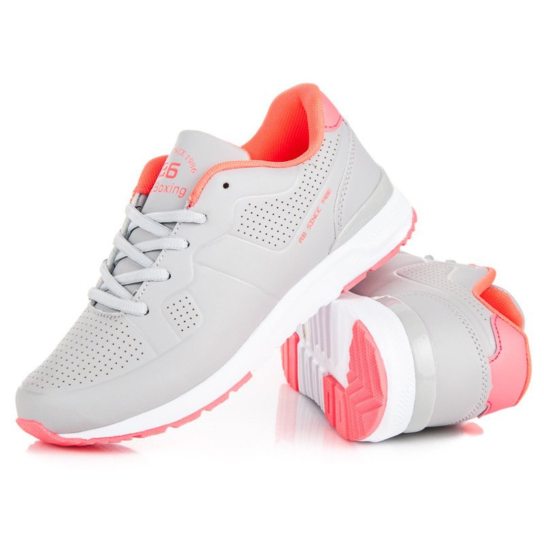Ax Boxing Graue Sportschuhe für Frauen orange rosa 2