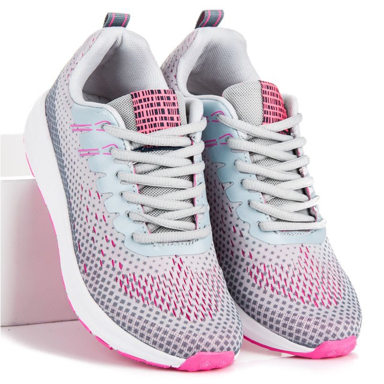 Ax Boxing Bequeme Sportschuhe grau rosa 1