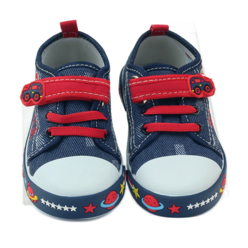 American Club Amerikanische Sneaker mit Lederinnensohle marineblau rot 4