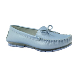 Lederslipper mit Schleife Filippo 004 blau 1
