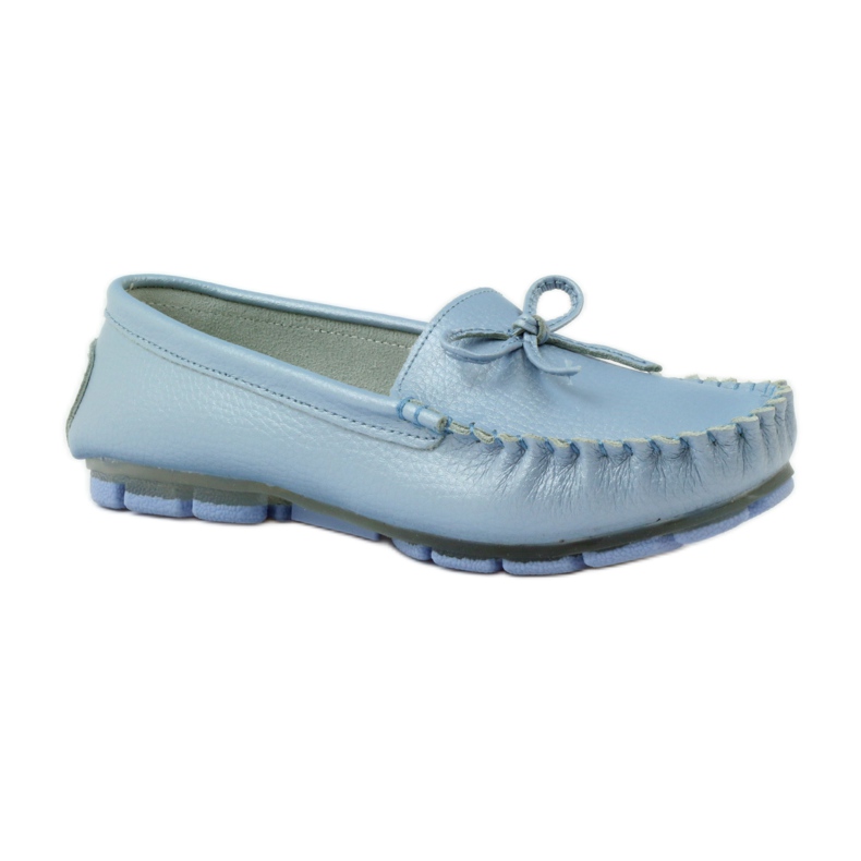 Lederslipper mit Schleife Filippo 004 blau 1