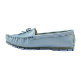 Lederslipper mit Schleife Filippo 004 blau 2