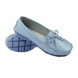 Lederslipper mit Schleife Filippo 004 blau 3