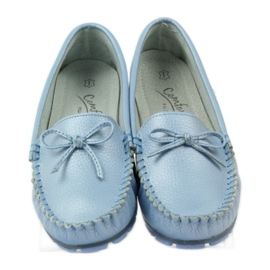 Lederslipper mit Schleife Filippo 004 blau 4