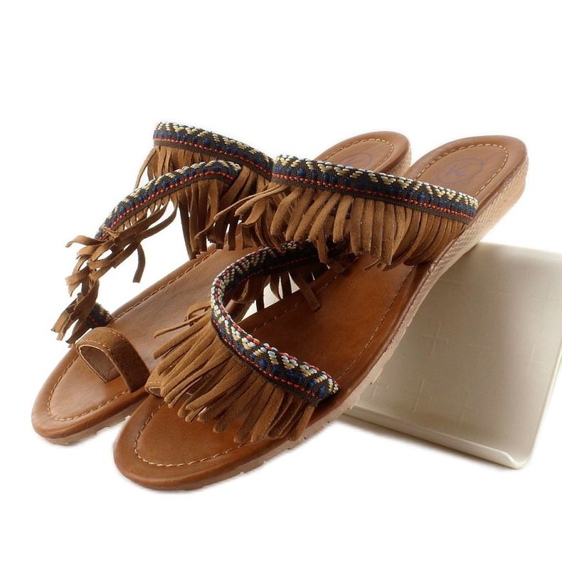 Flip-Flops im indischen Stil k1626302 Camel braun 2