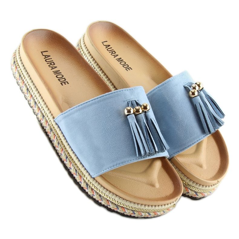 Blaue Damenhausschuhe LS-93 LT.BLUE 2