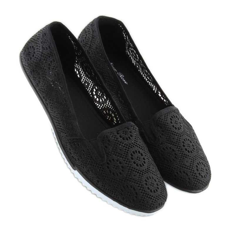 Schwarze Spitze Slipony MN70 schwarz 1