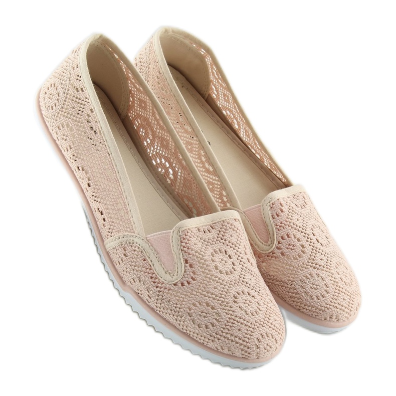 Slipony aus rosa Spitze MN70 Rosa 1