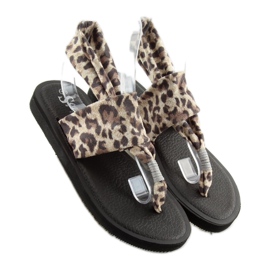 Sandalen, Baumwolle Leopard DD82P Leopard braun 1