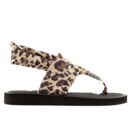 Sandalen, Baumwolle Leopard DD82P Leopard braun 2