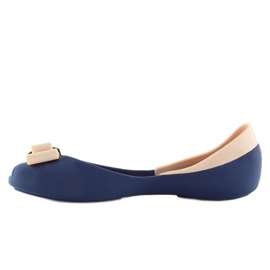 NAVY / D.BEIGE Marineblaue Ballerinas mit Melisse navy blau 2