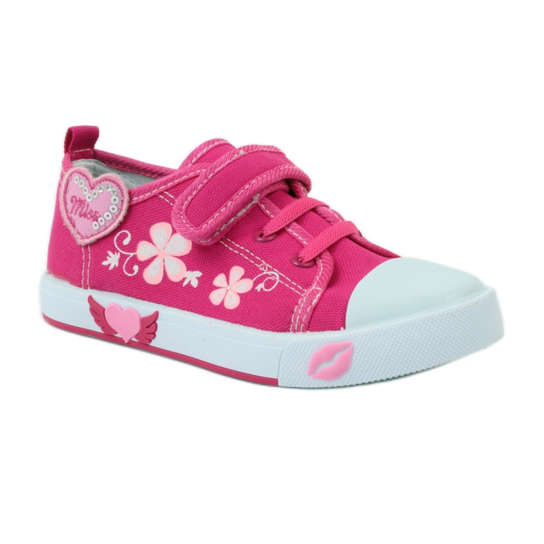 American Club Amerikanische Herzturnschuhe mit Lederinnensohle rosa 1