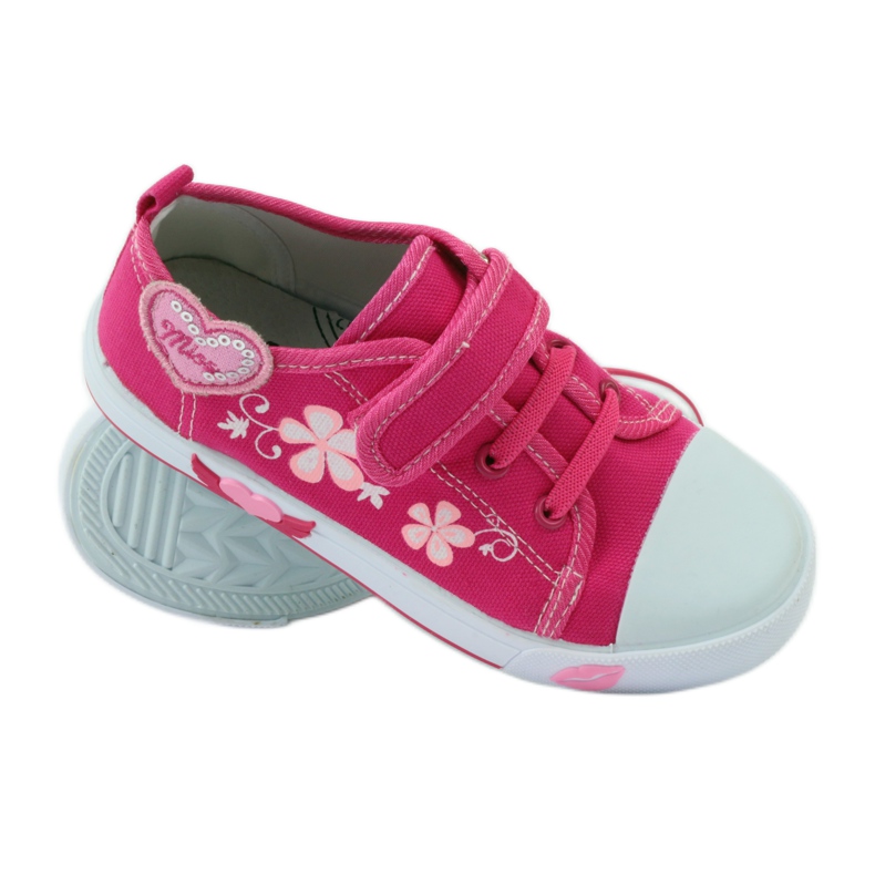 American Club Amerikanische Herzturnschuhe mit Lederinnensohle rosa 3