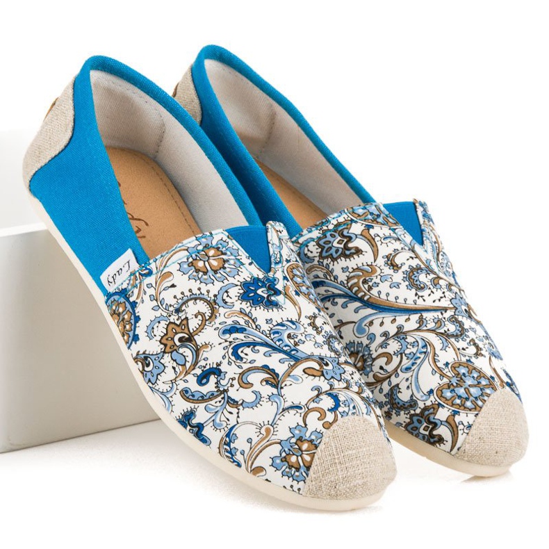 L. Day Blaue Espadrilles mit Muster 2