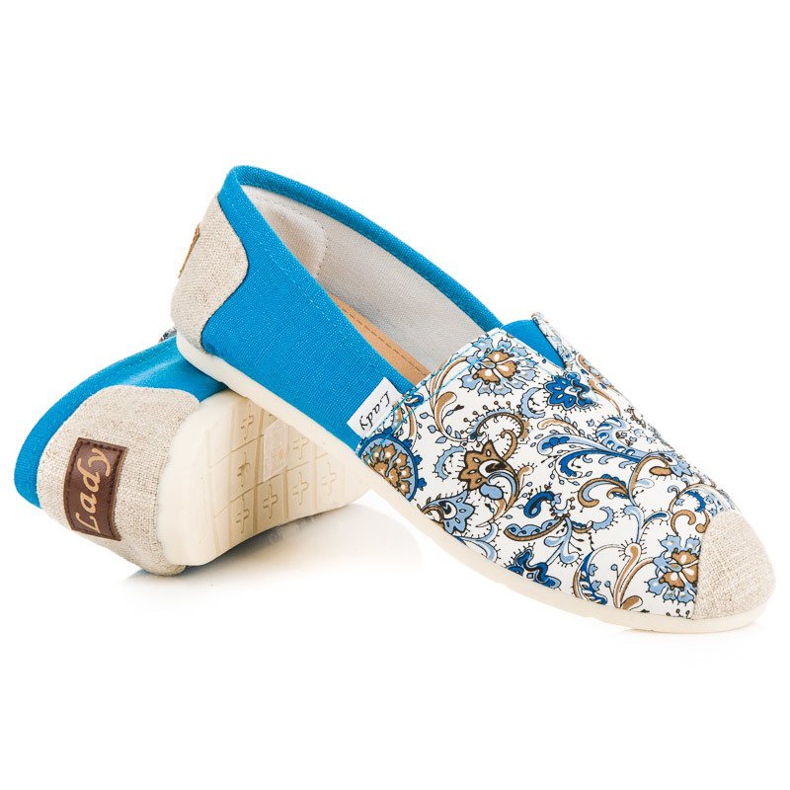 L. Day Blaue Espadrilles mit Muster 1
