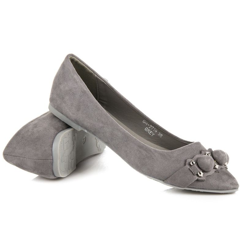 Ideal Shoes Stilvolle graue Ballerinas 2