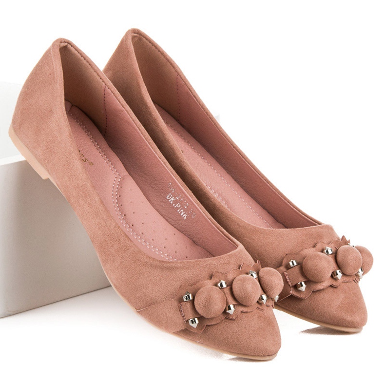 Ideal Shoes Stilvolle rosa Ballerinas 2