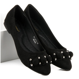Ideal Shoes Stilvolle schwarze Ballerinas 2