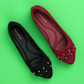 Ideal Shoes Stilvolle schwarze Ballerinas 1