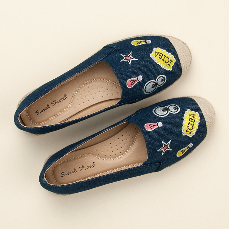 Sweet Shoes Jeans-Espadrilles mit Patches marineblau 1