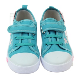 American Club Amerikanische Herzturnschuhe mit Lederinnensohle grün blau 4