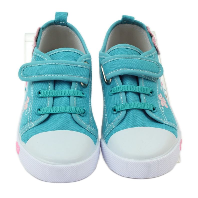 American Club Amerikanische Herzturnschuhe mit Lederinnensohle grün blau 4