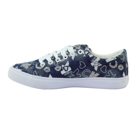 American Club Amerikanische Glitter-Denim-Sneakers marineblau 2
