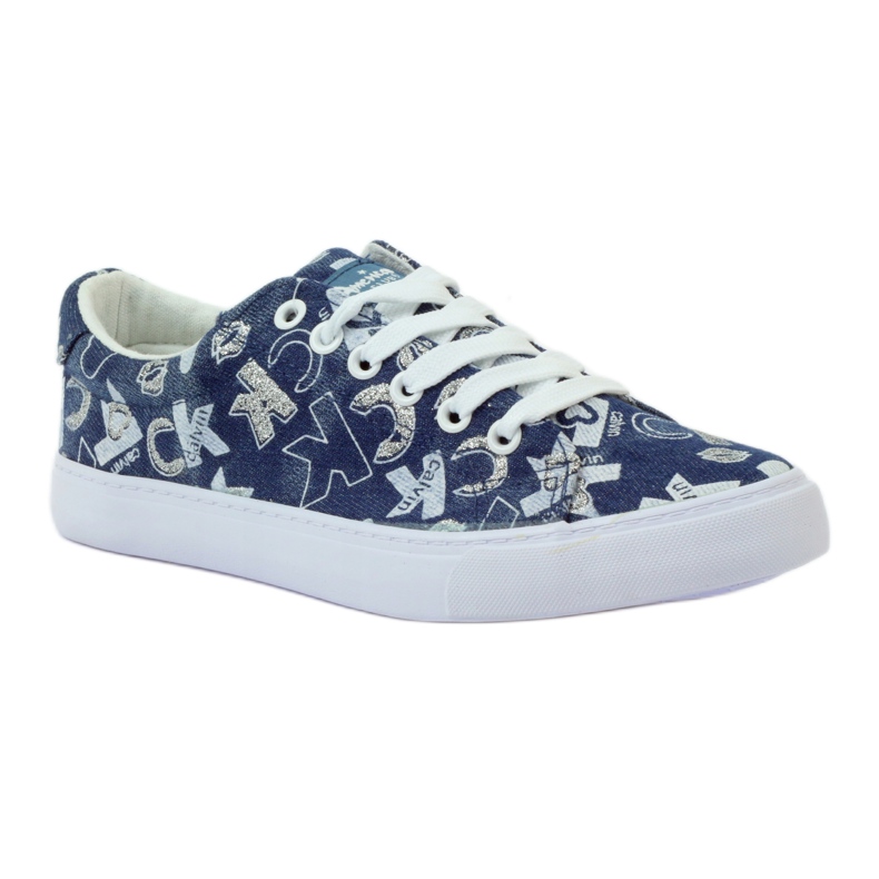 Damen-Denim-Sneakers mit Glitzer American clublh18 navy blau 1