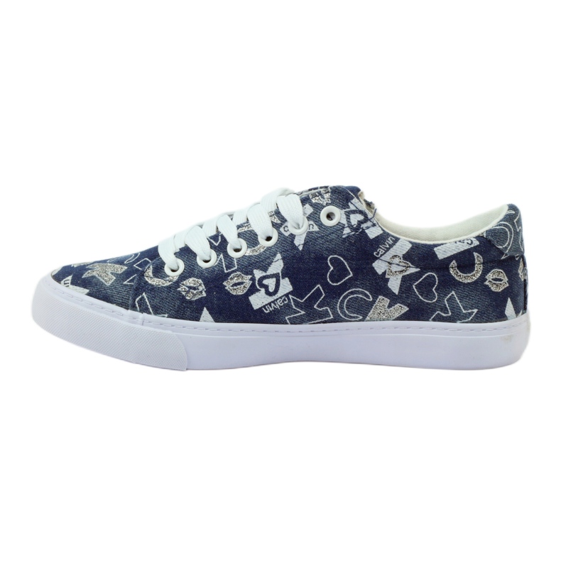 Damen-Denim-Sneakers mit Glitzer American clublh18 navy blau 2