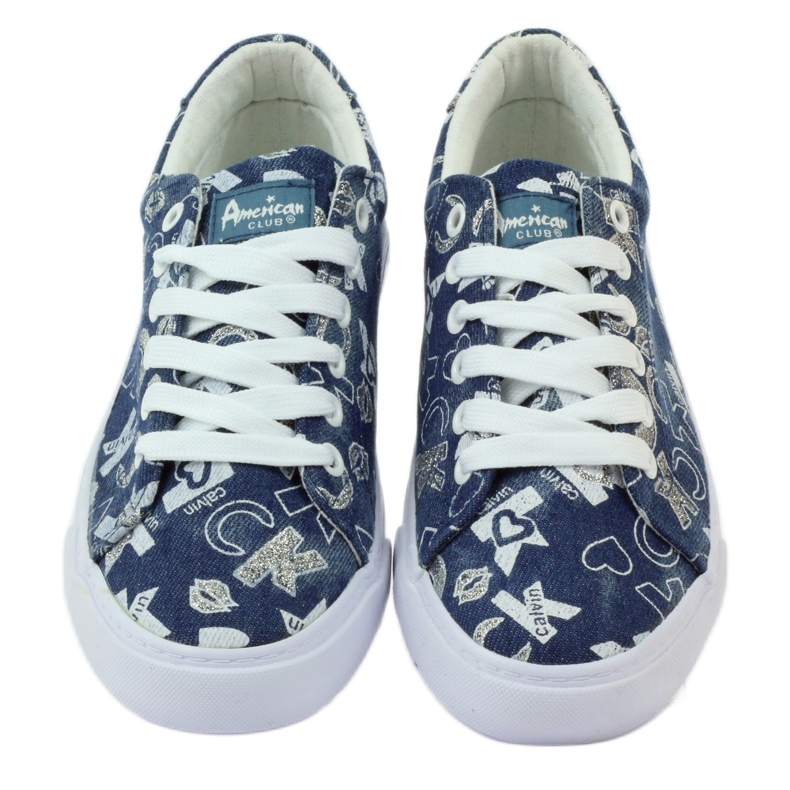 Damen-Denim-Sneakers mit Glitzer American clublh18 navy blau 4