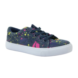 American Club Denim-Turnschuhe Turnschuhe im amerikanischen Mund marineblau 1