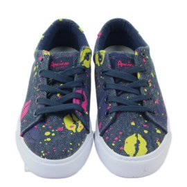 American Club Denim-Turnschuhe Turnschuhe im amerikanischen Mund navy blau 4