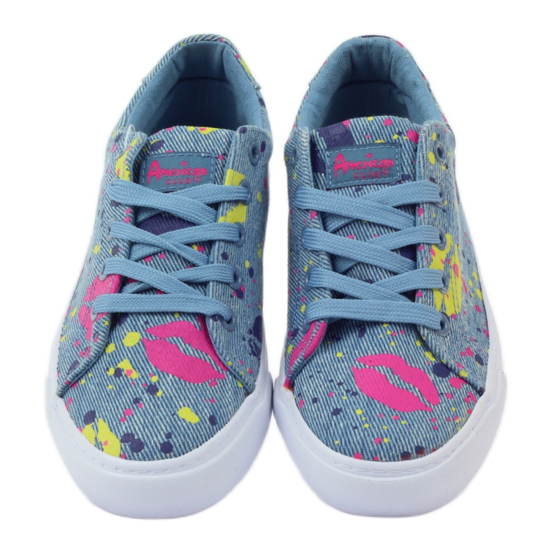 American Club Denim-Turnschuhe Turnschuhe im amerikanischen Mund blau 4