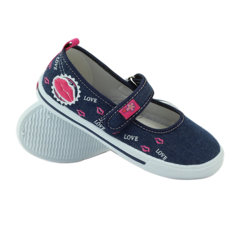 American Club Turnschuhe im Mund mit einer Innensohle aus amerikanischem Leder navy blau rosa 3