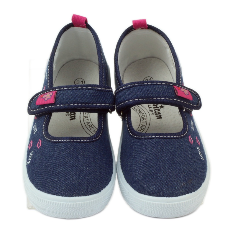 American Club Turnschuhe im Mund mit einer Innensohle aus amerikanischem Leder navy blau rosa 4