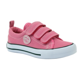 American Club Amerikanische Turnschuhe mit Klettverschluss in Pink rosa 1