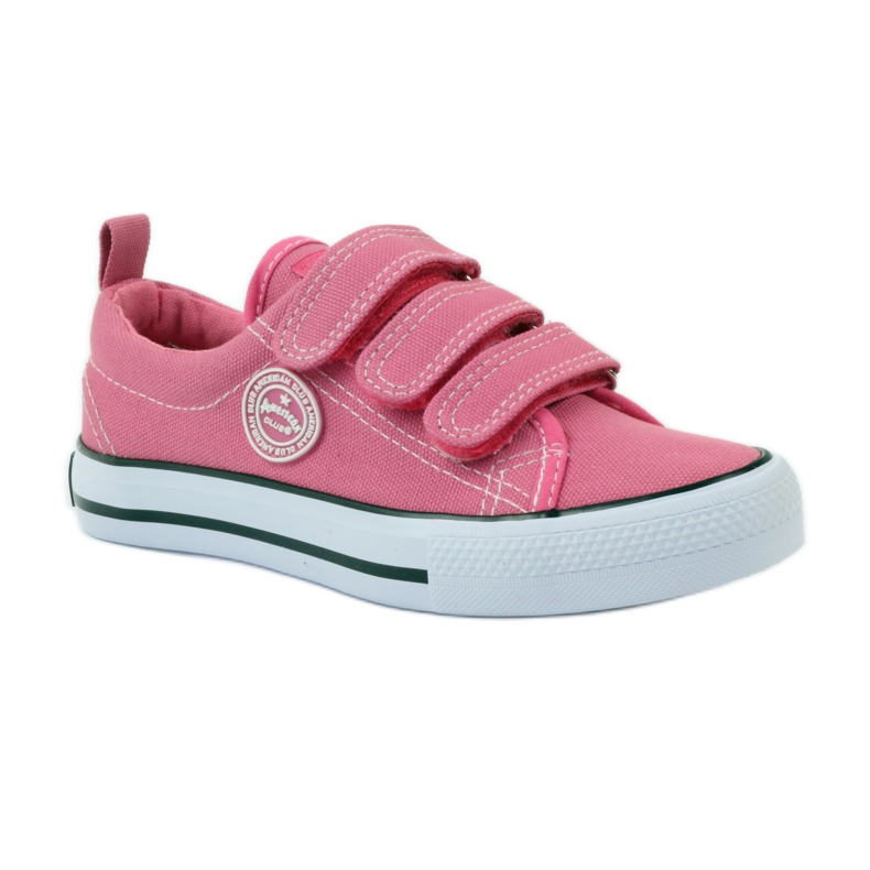 American Club Amerikanische Turnschuhe mit Klettverschluss in Pink rosa 1