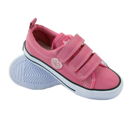 American Club Amerikanische Turnschuhe mit Klettverschluss in Pink rosa 3