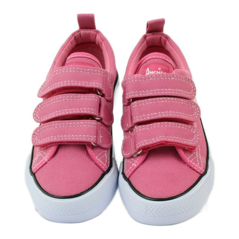 American Club Amerikanische Turnschuhe mit Klettverschluss in Pink rosa 4