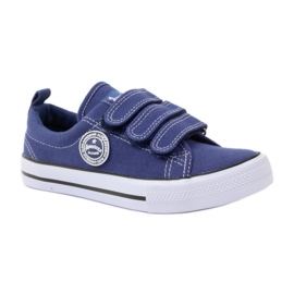 American Club Amerikanische Turnschuhe mit Klettverschluss navy blau 1