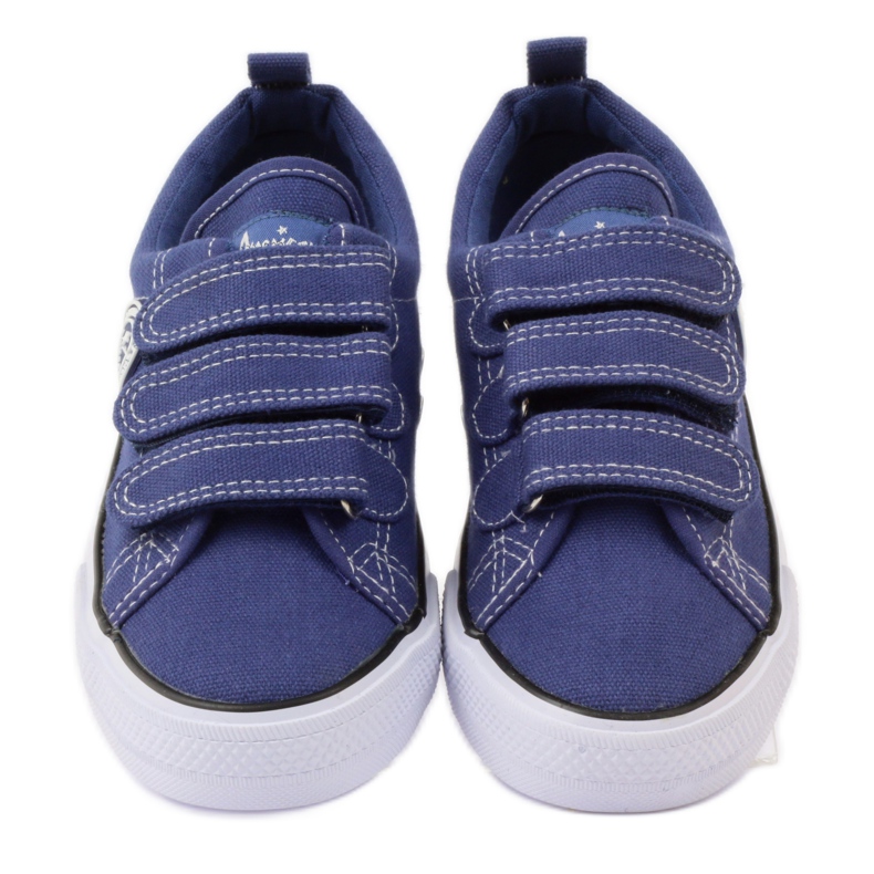 American Club Amerikanische Turnschuhe mit Klettverschluss navy blau 4
