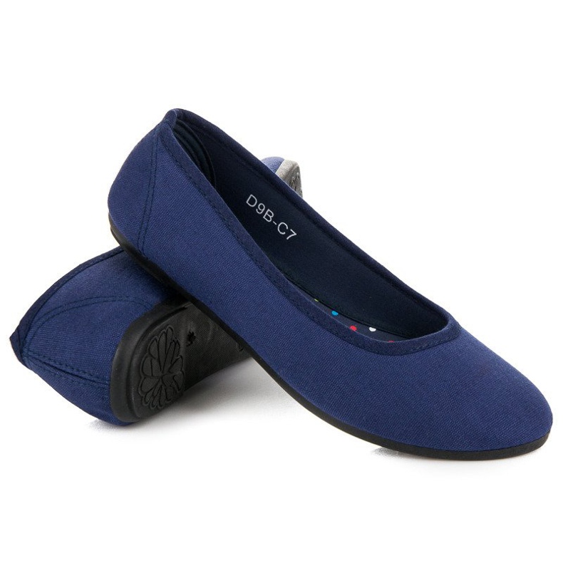 Marineblaue Textilballerinas 1