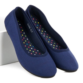 Marineblaue Textilballerinas 2