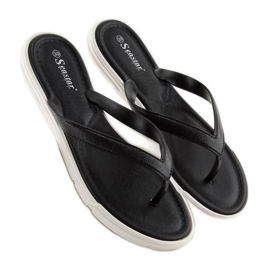 Schwarze Flip-Flops für Frauen schwarz CK41P Schwarz 2