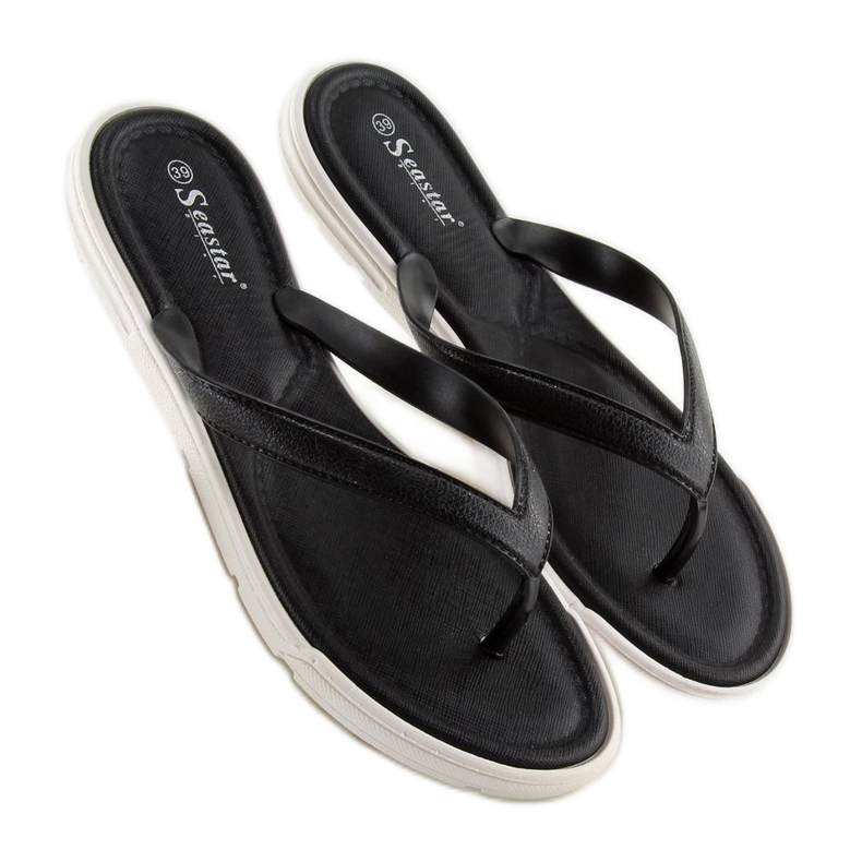 Schwarze Flip-Flops für Frauen schwarz CK41P Schwarz 2