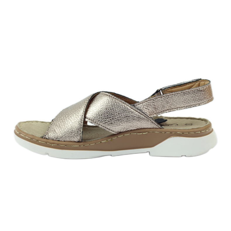 Filippo Bequeme goldene Sandalen mit Klettverschluss 2