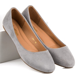 Bequeme Ballerinas aus Wildleder grau 2