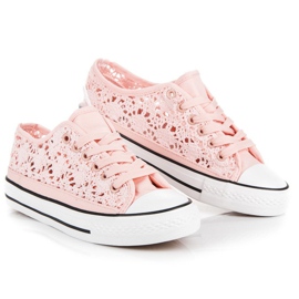 Sneakers aus rosa Spitze 1