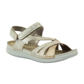 Sandalen mit Ledereinsatz Inblu 004 golden braun gelb 1