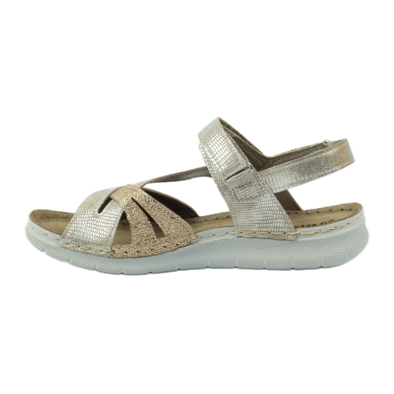 Sandalen mit Ledereinsatz Inblu 004 golden braun gelb 2